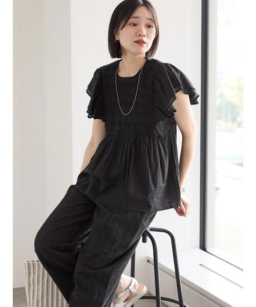 Samansa Mos2 blue（サマンサモスモスブルー）の「【Made in India】シフリーパンツ（その他パンツ・レディース・ブラック/オフホワイト/サックスブルー・F）」の20枚目の写真