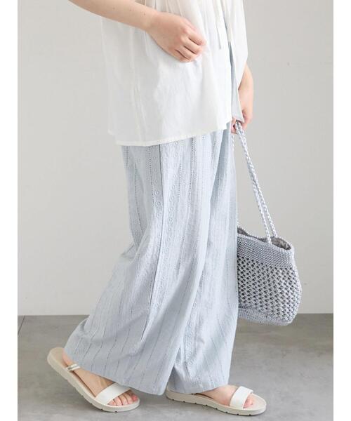 Samansa Mos2 blue（サマンサモスモスブルー）の「【Made in India】シフリーパンツ（その他パンツ・レディース・ブラック/オフホワイト/サックスブルー・F）」の21枚目の写真