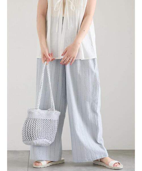 Samansa Mos2 blue（サマンサモスモスブルー）の「【Made in India】シフリーパンツ（その他パンツ・レディース・ブラック/オフホワイト/サックスブルー・F）」の22枚目の写真