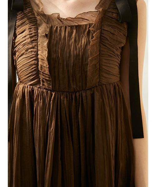 SNIDEL（スナイデル）の「シアーシフォンワッシャーワンピース（ワンピース・レディース・ピンクベージュ/ブラウン/ネイビー・0/1）」の15枚目の写真