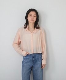 MINS MINIS（ミンスミニス）の「ショート丈シアーシャツ（シャツ/ブラウス）」