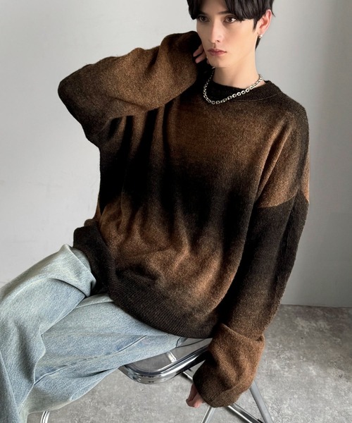 Java(ジャバ)の「【10月上旬再入荷!予約受付中】《JaVaジャバコラボ》透け感とニュアンスを重ねる。マルチウェイグラデーション天竺透かし編みメッシュニット(長袖)(ニット/セーター・メンズ・ベージュ/ダークグレー/ブラック・X-LARGE/MEDIUM/LARGE)」の22枚目の写真