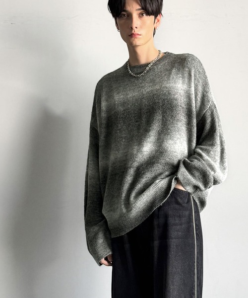 Java(ジャバ)の「【10月上旬再入荷!予約受付中】《JaVaジャバコラボ》透け感とニュアンスを重ねる。マルチウェイグラデーション天竺透かし編みメッシュニット(長袖)(ニット/セーター・メンズ・ベージュ/ダークグレー/ブラック・X-LARGE/MEDIUM/LARGE)」の18枚目の写真
