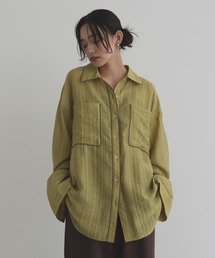 hellam | 配色パイピング オーバーサイズシアーシャツ(シャツ/ブラウス)