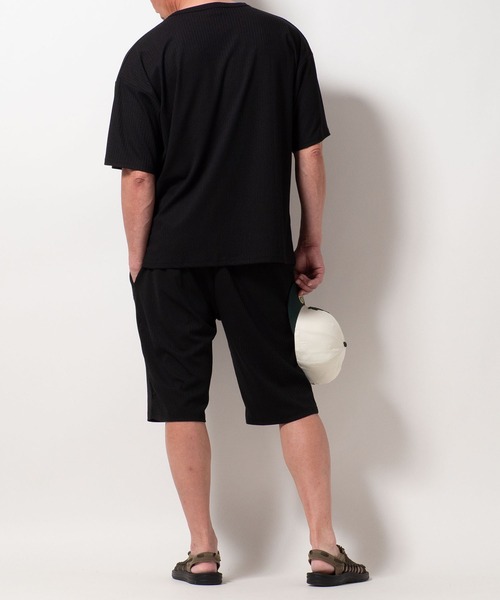BAYBLO(ベイブロ)の「(SA) ストライプ ジャガード 半袖 Tシャツ(Tシャツ/カットソー・メンズ・ブラック/チャコールグレー/ミント/ラベンダー・M/L/LL)」の5枚目の写真