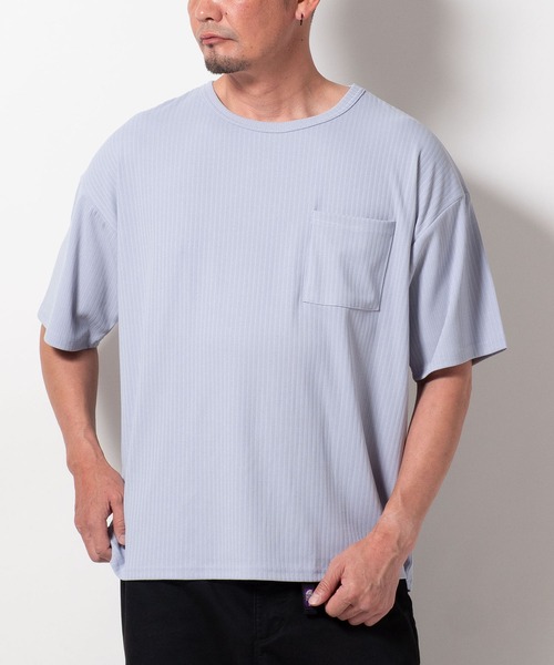 BAYBLO(ベイブロ)の「(SA) ストライプ ジャガード 半袖 Tシャツ(Tシャツ/カットソー・メンズ・ブラック/チャコールグレー/ミント/ラベンダー・M/L/LL)」の6枚目の写真