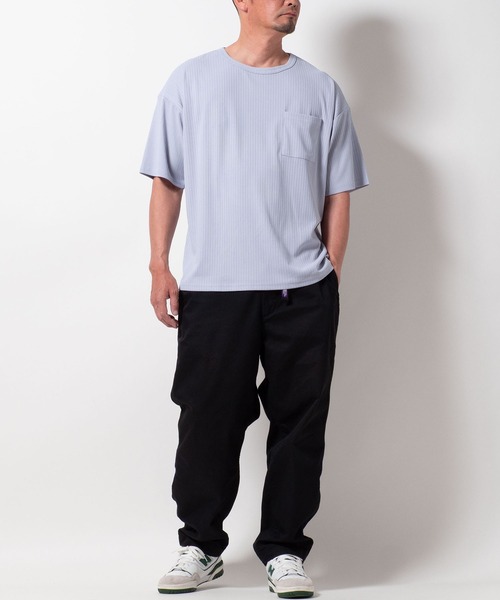 BAYBLO(ベイブロ)の「(SA) ストライプ ジャガード 半袖 Tシャツ(Tシャツ/カットソー・メンズ・ブラック/チャコールグレー/ミント/ラベンダー・M/L/LL)」の9枚目の写真