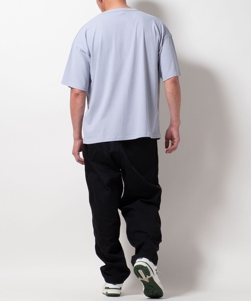 BAYBLO(ベイブロ)の「(SA) ストライプ ジャガード 半袖 Tシャツ(Tシャツ/カットソー・メンズ・ブラック/チャコールグレー/ミント/ラベンダー・M/L/LL)」の10枚目の写真