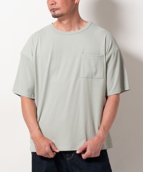 BAYBLO(ベイブロ)の「(SA) ストライプ ジャガード 半袖 Tシャツ(Tシャツ/カットソー・メンズ・ブラック/チャコールグレー/ミント/ラベンダー・M/L/LL)」の11枚目の写真