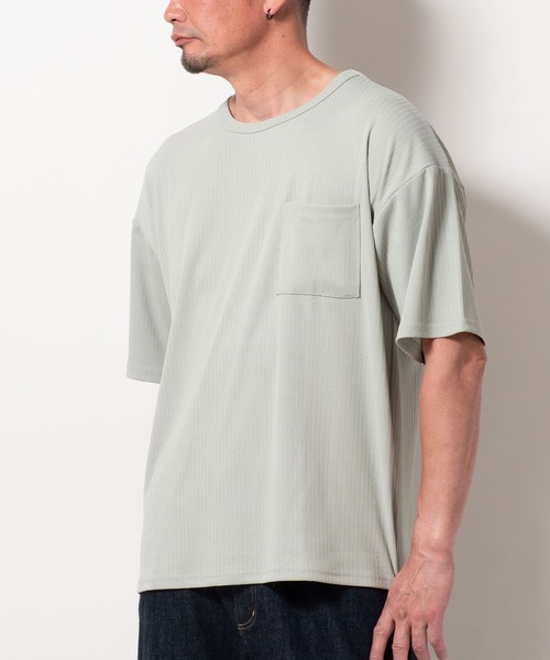 BAYBLO(ベイブロ)の「(SA) ストライプ ジャガード 半袖 Tシャツ(Tシャツ/カットソー・メンズ・ブラック/チャコールグレー/ミント/ラベンダー・M/L/LL)」の12枚目の写真