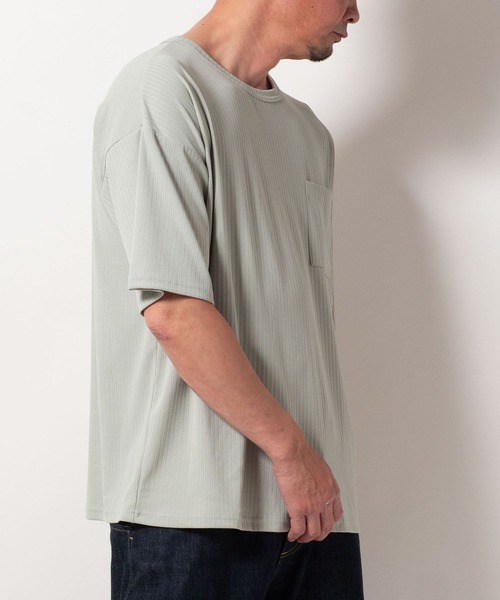 BAYBLO(ベイブロ)の「(SA) ストライプ ジャガード 半袖 Tシャツ(Tシャツ/カットソー・メンズ・ブラック/チャコールグレー/ミント/ラベンダー・M/L/LL)」の13枚目の写真