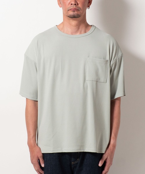 BAYBLO(ベイブロ)の「(SA) ストライプ ジャガード 半袖 Tシャツ(Tシャツ/カットソー・メンズ・ブラック/チャコールグレー/ミント/ラベンダー・M/L/LL)」の16枚目の写真