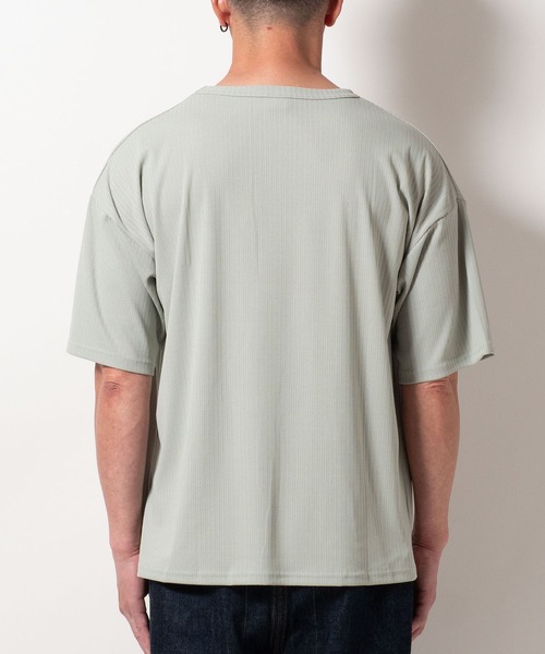 BAYBLO(ベイブロ)の「(SA) ストライプ ジャガード 半袖 Tシャツ(Tシャツ/カットソー・メンズ・ブラック/チャコールグレー/ミント/ラベンダー・M/L/LL)」の18枚目の写真