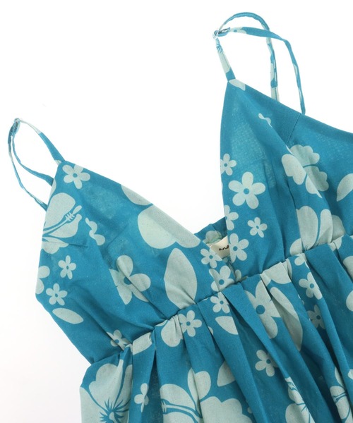 anap mimpi（アナップミンピ）の「リネンライク ハイビスカス柄 キャミソール ロング フレア ワンピース（ワンピース・レディース・ダークグレー/オレンジ/ターコイズブルー・FREE）」の11枚目の写真