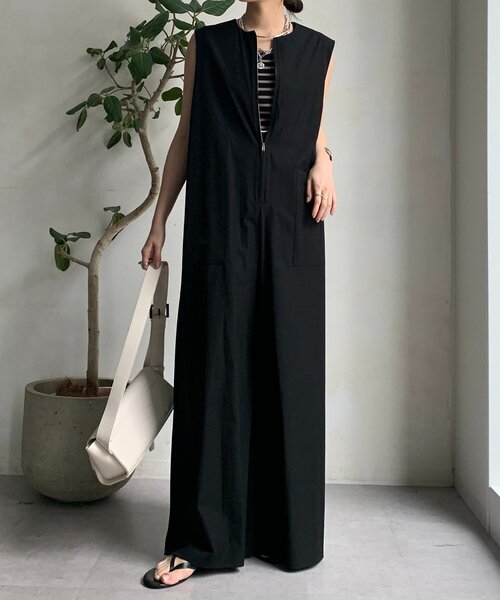 DouDou（ドゥドゥ）の「接触冷感オールインワン（つなぎ/オールインワン・レディース・ブラック/ベージュ・FREE）」の3枚目の写真