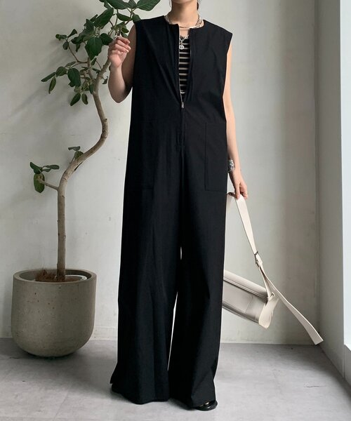 DouDou（ドゥドゥ）の「接触冷感オールインワン（つなぎ/オールインワン・レディース・ブラック/ベージュ・FREE）」の4枚目の写真