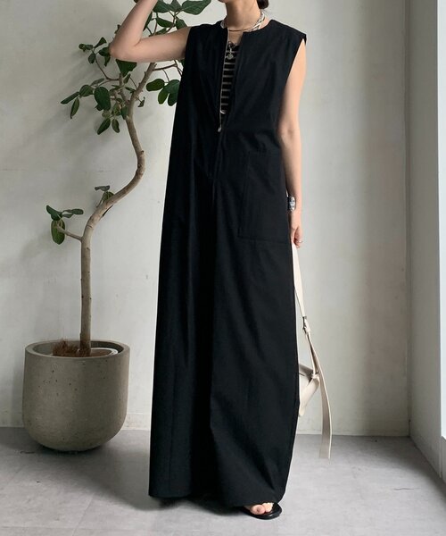 DouDou（ドゥドゥ）の「接触冷感オールインワン（つなぎ/オールインワン・レディース・ブラック/ベージュ・FREE）」の5枚目の写真