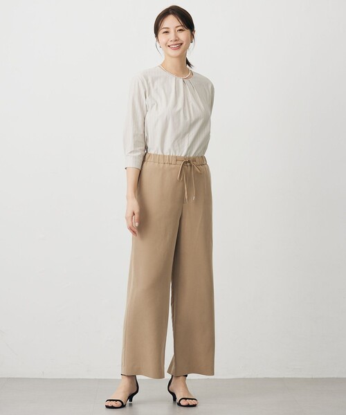 J.PRESS Ladies（J.プレス レディス）の「ピーチポプリン ワイド パンツ（その他パンツ・レディース・ベージュ系/ブラック系/黄土色系・S/XS/XXS）」の13枚目の写真