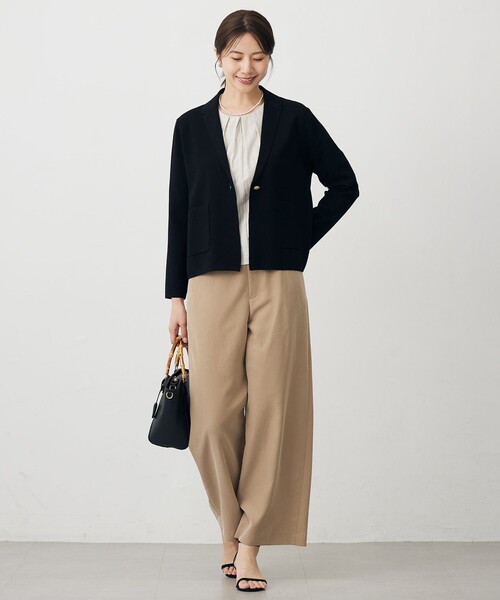J.PRESS Ladies（J.プレス レディス）の「ピーチポプリン ワイド パンツ（その他パンツ・レディース・ベージュ系/ブラック系/黄土色系・S/XS/XXS）」の15枚目の写真