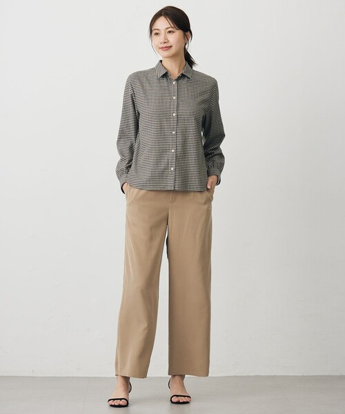 J.PRESS Ladies（J.プレス レディス）の「ピーチポプリン ワイド パンツ（その他パンツ・レディース・ベージュ系/ブラック系/黄土色系・S/XS/XXS）」の16枚目の写真
