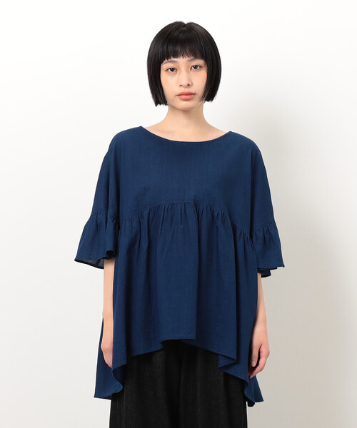 ONIGIRI（オニギリ）の「シアーチュニックブラウス（シャツ/ブラウス・レディース・ネイビー/オフホワイト・FREE）」の12枚目の写真