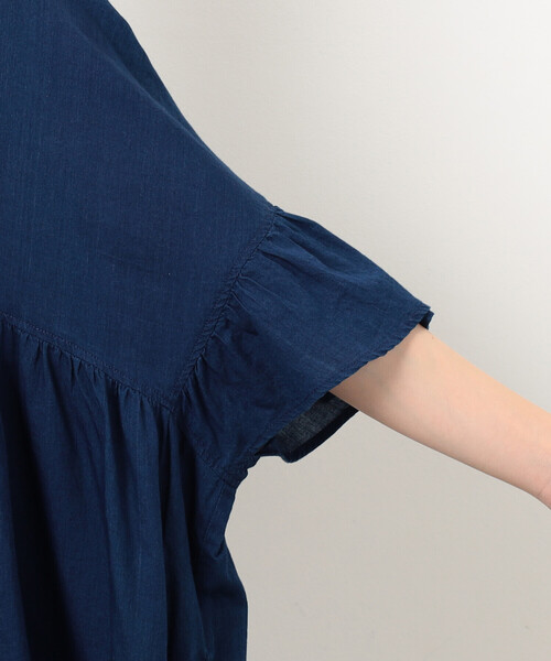 ONIGIRI（オニギリ）の「シアーチュニックブラウス（シャツ/ブラウス・レディース・ネイビー/オフホワイト・FREE）」の17枚目の写真