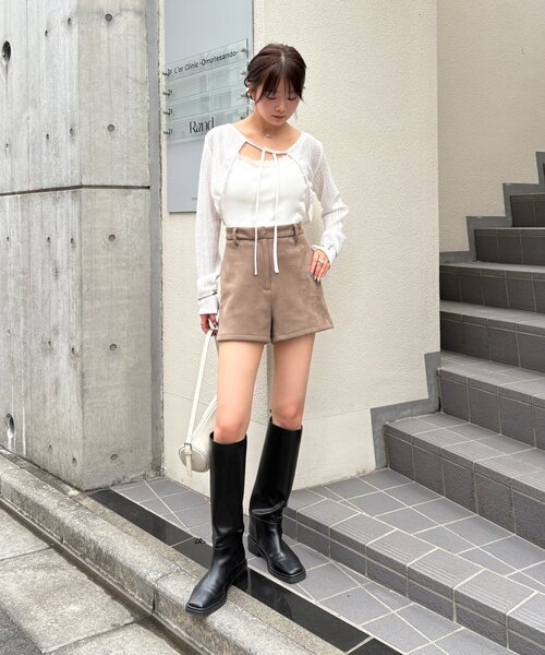 mystic（ミスティック）の「ギャザーリボンボレロ（カーディガン/ボレロ・レディース・ブラック系その他2/ブラック/オフホワイト/グレー・FREE）」の10枚目の写真