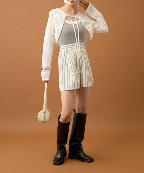 mystic（ミスティック）の「ギャザーリボンボレロ（カーディガン/ボレロ・レディース・ブラック系その他2/ブラック/オフホワイト/グレー・FREE）」の15枚目の写真