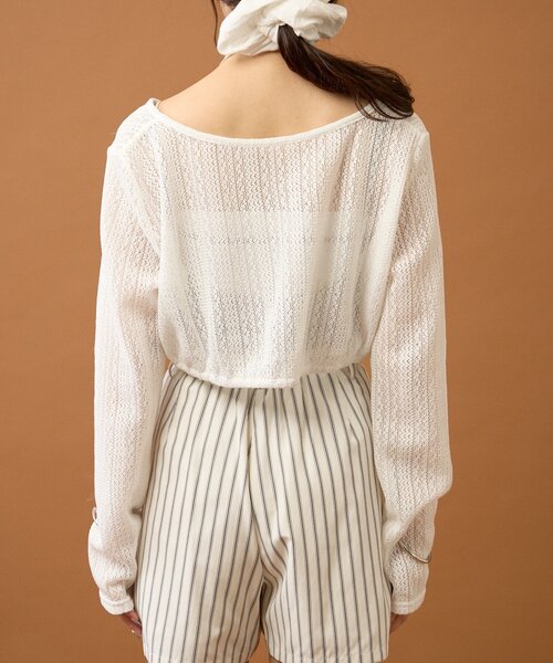 mystic（ミスティック）の「ギャザーリボンボレロ（カーディガン/ボレロ・レディース・ブラック系その他2/ブラック/オフホワイト/グレー・FREE）」の18枚目の写真