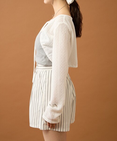 mystic（ミスティック）の「ギャザーリボンボレロ（カーディガン/ボレロ・レディース・ブラック系その他2/ブラック/オフホワイト/グレー・FREE）」の19枚目の写真