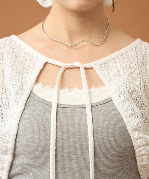 mystic（ミスティック）の「ギャザーリボンボレロ（カーディガン/ボレロ・レディース・ブラック系その他2/ブラック/オフホワイト/グレー・FREE）」の20枚目の写真