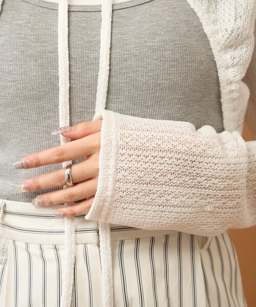 mystic（ミスティック）の「ギャザーリボンボレロ（カーディガン/ボレロ・レディース・ブラック系その他2/ブラック/オフホワイト/グレー・FREE）」の21枚目の写真