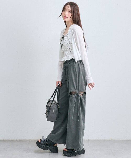 サイドリボンスウェットパンツ（スウェットパンツ）｜OLIVE des