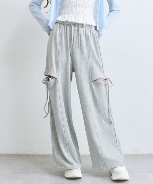 OLIVE des OLIVE（オリーブデオリーブ）の「サイドリボンスウェットパンツ（スウェットパンツ・レディース・ピンク/トップグレー/チャコールグレー・SMALL/MEDIUM）」の9枚目の写真