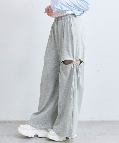 OLIVE des OLIVE（オリーブデオリーブ）の「サイドリボンスウェットパンツ（スウェットパンツ・レディース・ピンク/トップグレー/チャコールグレー・SMALL/MEDIUM）」の11枚目の写真