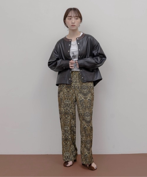 Eimee Law（エイミーロウ）の「アラベスクプリント サイドラインパンツ（その他パンツ・レディース・ブラウン/アイボリー/スミクロ・FREE）」の8枚目の写真