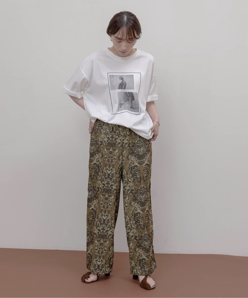 Eimee Law（エイミーロウ）の「アラベスクプリント サイドラインパンツ（その他パンツ・レディース・ブラウン/アイボリー/スミクロ・FREE）」の7枚目の写真