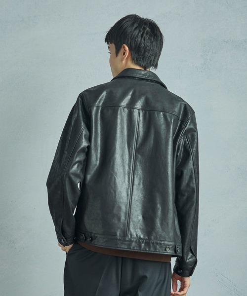 MEN'S BIGI(メンズビギ)の「ゴートレザー ライダースブルゾン(ブルゾン・メンズ・ブラック/ブラウン・01/02/03/04)」の8枚目の写真