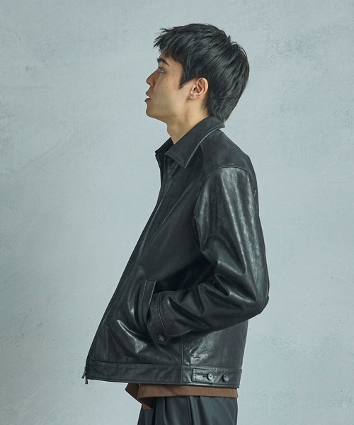 MEN'S BIGI(メンズビギ)の「ゴートレザー ライダースブルゾン(ブルゾン・メンズ・ブラック/ブラウン・01/02/03/04)」の7枚目の写真