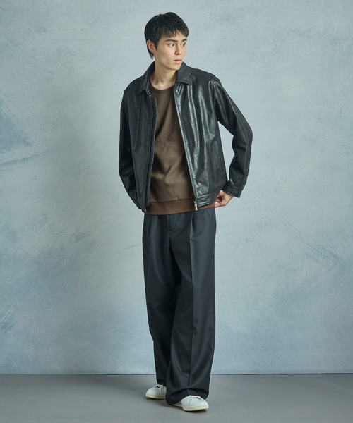 MEN'S BIGI(メンズビギ)の「ゴートレザー ライダースブルゾン(ブルゾン・メンズ・ブラック/ブラウン・01/02/03/04)」の10枚目の写真