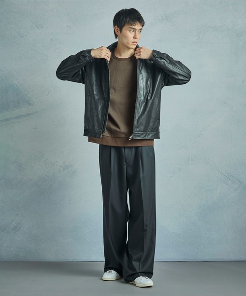MEN'S BIGI(メンズビギ)の「ゴートレザー ライダースブルゾン(ブルゾン・メンズ・ブラック/ブラウン・01/02/03/04)」の11枚目の写真