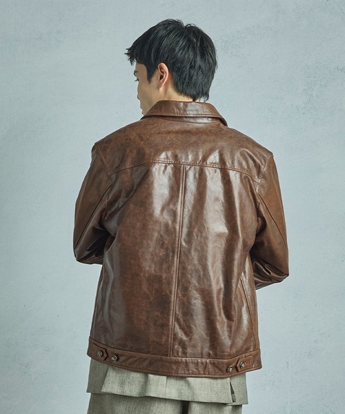 MEN'S BIGI(メンズビギ)の「ゴートレザー ライダースブルゾン(ブルゾン・メンズ・ブラック/ブラウン・01/02/03/04)」の4枚目の写真