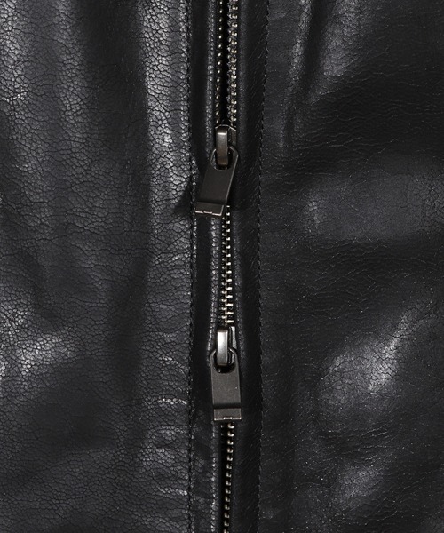 MEN'S BIGI(メンズビギ)の「ゴートレザー ライダースブルゾン(ブルゾン・メンズ・ブラック/ブラウン・01/02/03/04)」の16枚目の写真