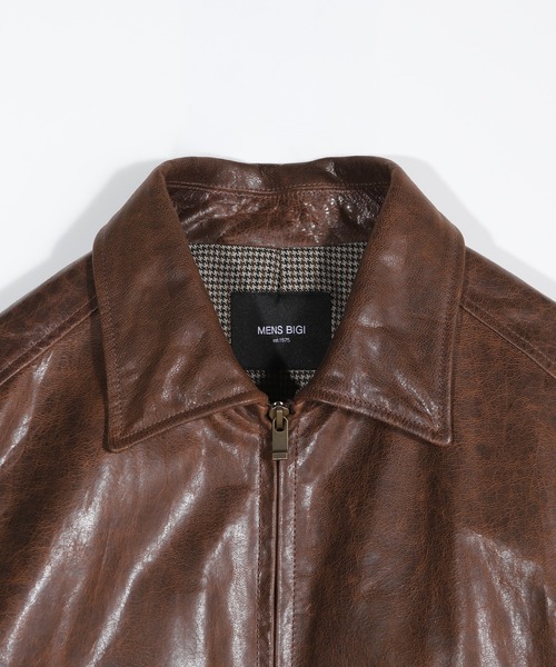 MEN'S BIGI(メンズビギ)の「ゴートレザー ライダースブルゾン(ブルゾン・メンズ・ブラック/ブラウン・01/02/03/04)」の14枚目の写真