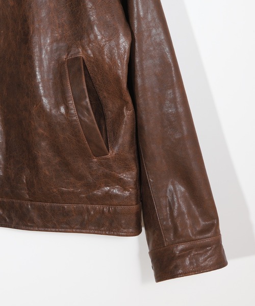 MEN'S BIGI(メンズビギ)の「ゴートレザー ライダースブルゾン(ブルゾン・メンズ・ブラック/ブラウン・01/02/03/04)」の18枚目の写真