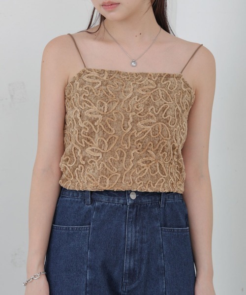 Bab(バブ)の「コード刺繍ベロアビスチェ(Tシャツ/カットソー・レディース・ベージュ/ブラック/オフホワイト・M)」の19枚目の写真
