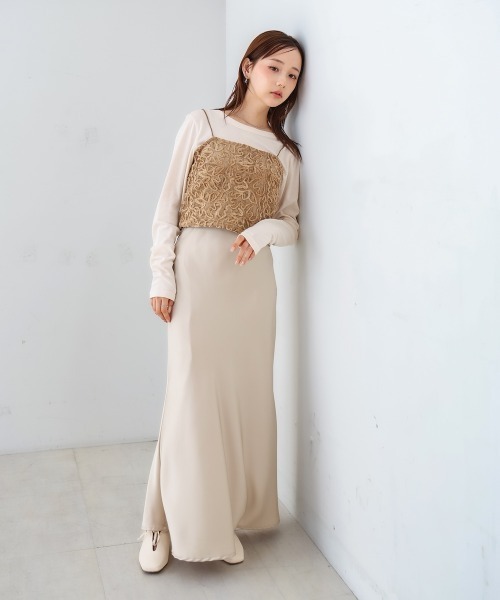 Bab(バブ)の「コード刺繍ベロアビスチェ(Tシャツ/カットソー・レディース・ベージュ/ブラック/オフホワイト・M)」の18枚目の写真