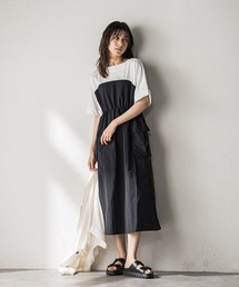 MAYSON GREY 藍染ワンピース コットンボイル2WAYエアリーフレアワンピース≪手洗い可能