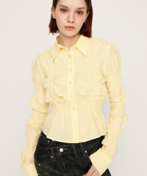 新色追加】RANDOM SHIRRING TOPS ランダム シャーリング