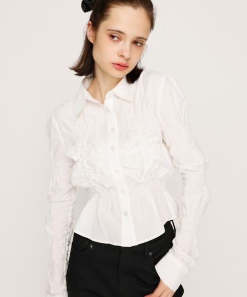 ブラウス シャツ 「新色追加」RANDOM SHIRRING TOPS ランダム シャーリング トップス 秋服 春服 レディース 新色追加】RANDOM SHIRRING TOPS ランダム シャーリング